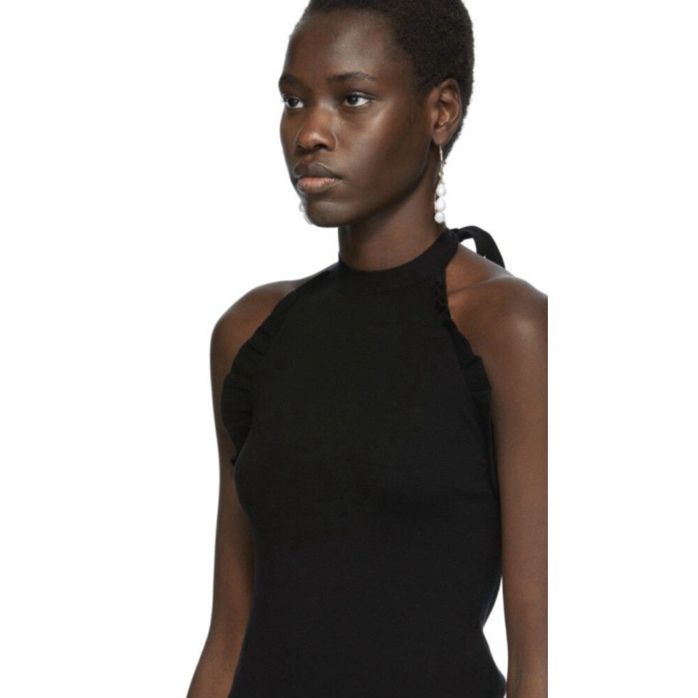 See By Chloe Black Ruffle Halter Tank Top Size XS - Picture 6 of 12